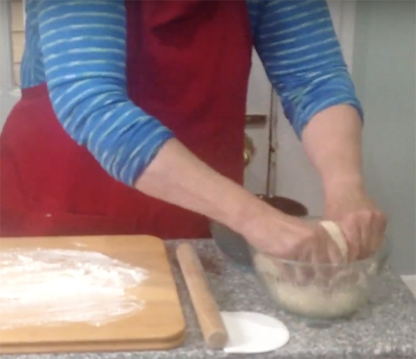 11Deflate dough and flour working surface Time For Change Kitchen